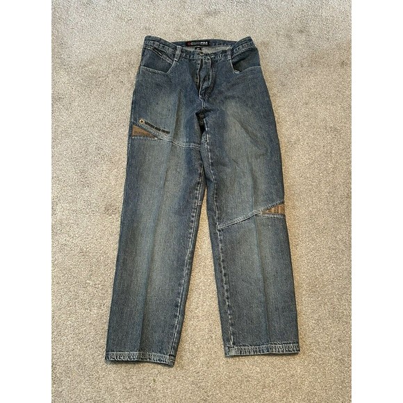 SOUTH POLE‎ Vintage Baggy Jeans 34 Y2K 2000s Dark Denim Skater Wideleg - Picture 1 of 5